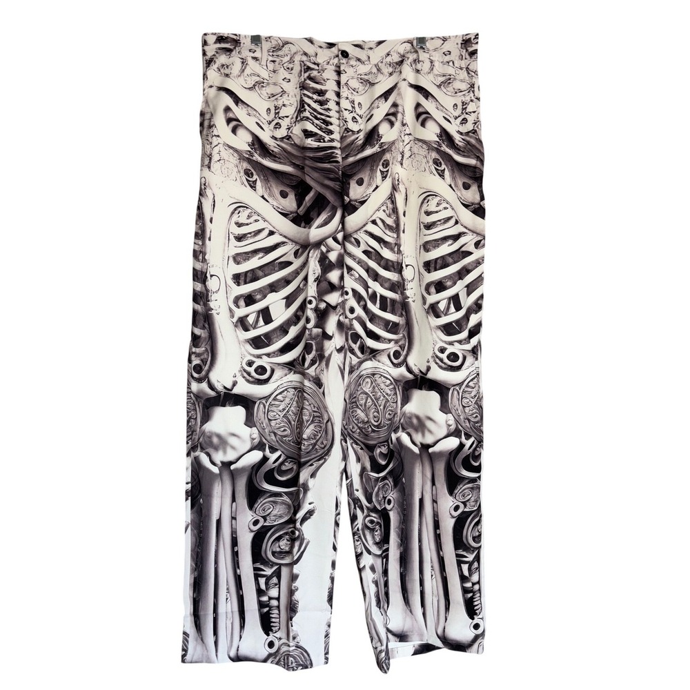 Ouku Skeleton Print Wide Leg Pants XL Designed‎ in California bold print grunge